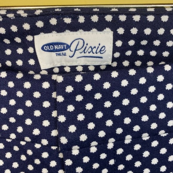 Old Navy White Polka Dot Navy Blue Pixie Stretchy Pants Size 4 - Picture 3 of 8